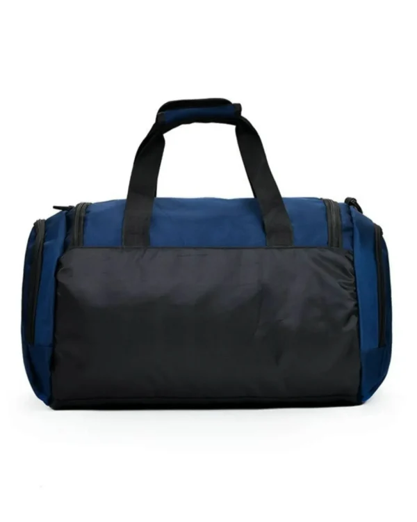 Mochila deportiva Alom diseñada en azul, con variados compartimentos, correas cómodas y cierres con detalles en negro