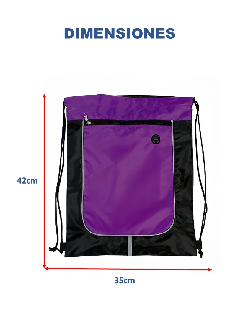 Cotiza la Mochila Deportiva Tipo Saco Auguste desde 30 piezas. Ideal para empresas, eventos y campañas promocionales.