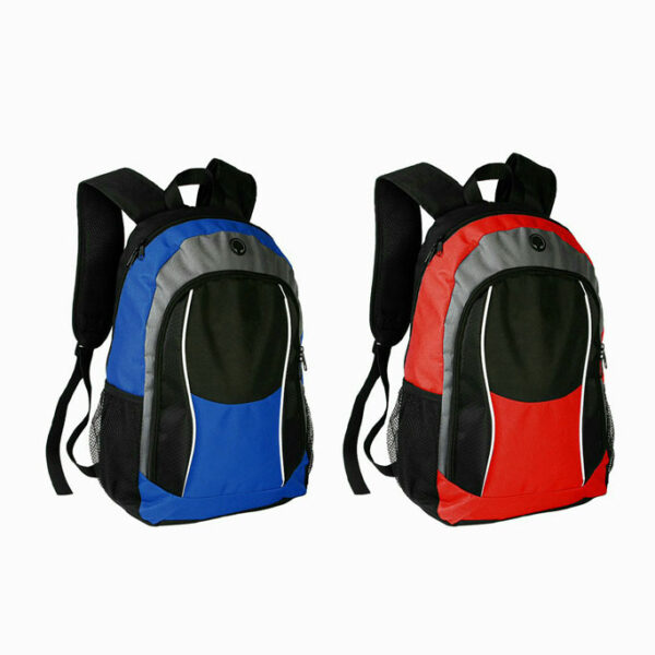 Mochila de cuerpo completo en color azul y rojo
