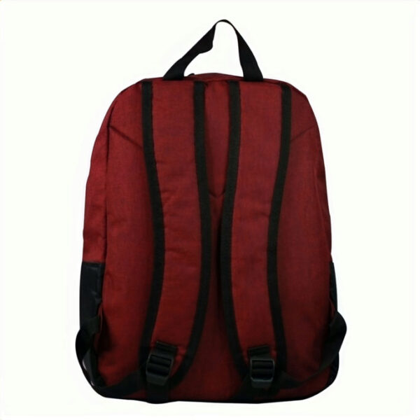 Mochila vista de atrás de color rojo