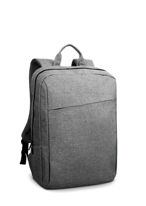 Mochila porta laptop Georgia en gris claro, elegante y funcional, ideal para transportar tu laptop de forma segura y cómoda.