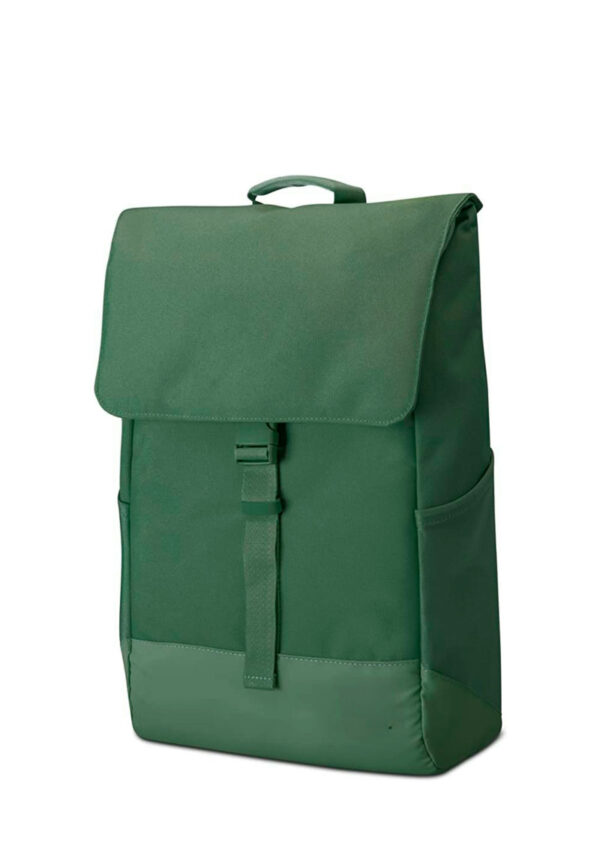 Mochila porta laptop Elek en verde, ideal para quienes buscan comodidad y protección mientras transportan su laptop de manera práctica.