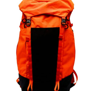 Mochila de senderismo KAROL color naranja con negro, con correas ajustables y tapa para bolsa principal