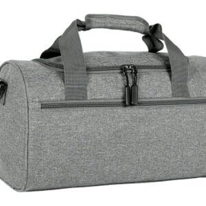 Mochila de viaje Allegra de color gris en dos tonalidades, con Asas superiores de mano y bolsas con cierres