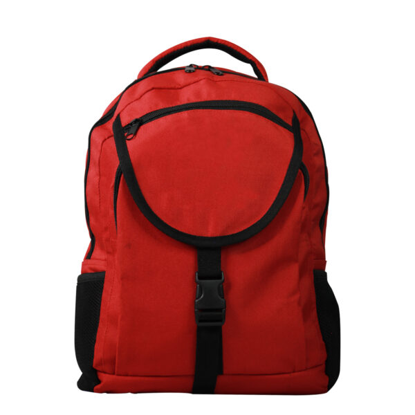 Mochila de frente de color rojo