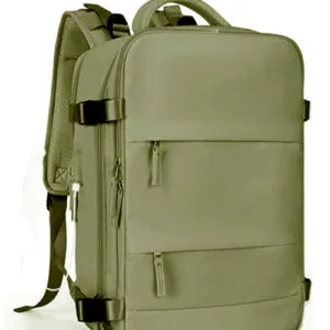 Light brown Atenas travel backpack with main zippered compartment and shoe pocket. Explore the world with Travel Backpacks perfect for unforgettable adventures ATENAS TRAVEL BACKPACK