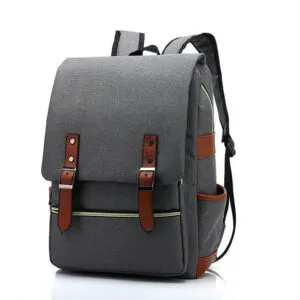 Efros laptop backpack in Oxford gray with brown accents, ideal for keeping your laptop safe and organized with an elegant design. Laptop Backpacks | Ideal protection with superior design EFROS LAPTOP BACKPACK