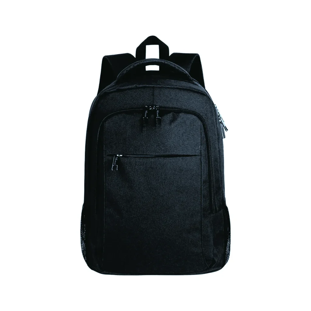 Expertly crafted by custom backpack manufacturers, this sleek bag features a durable canvas base and breathable mesh.